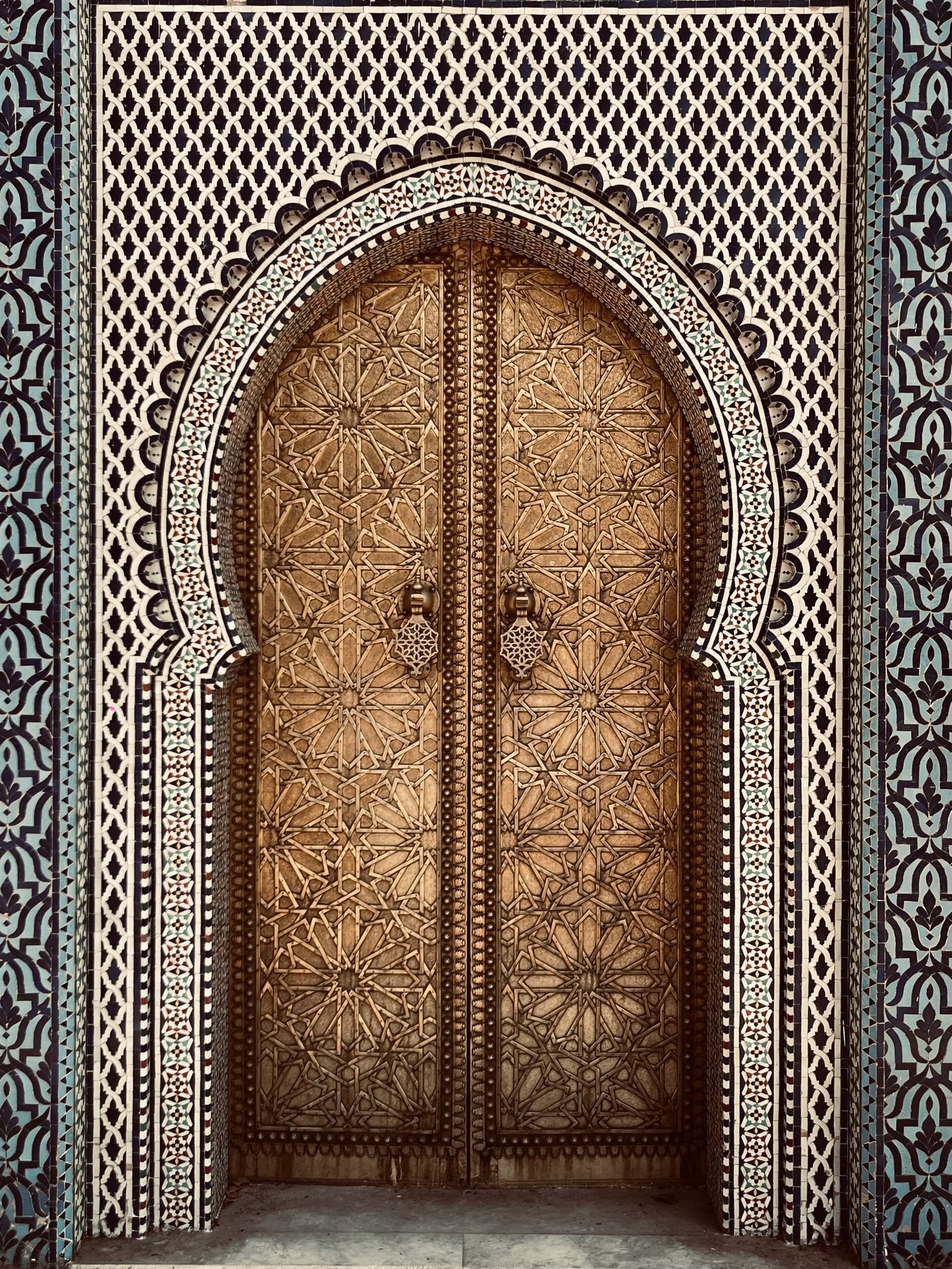 Carved Moroccan artisan door